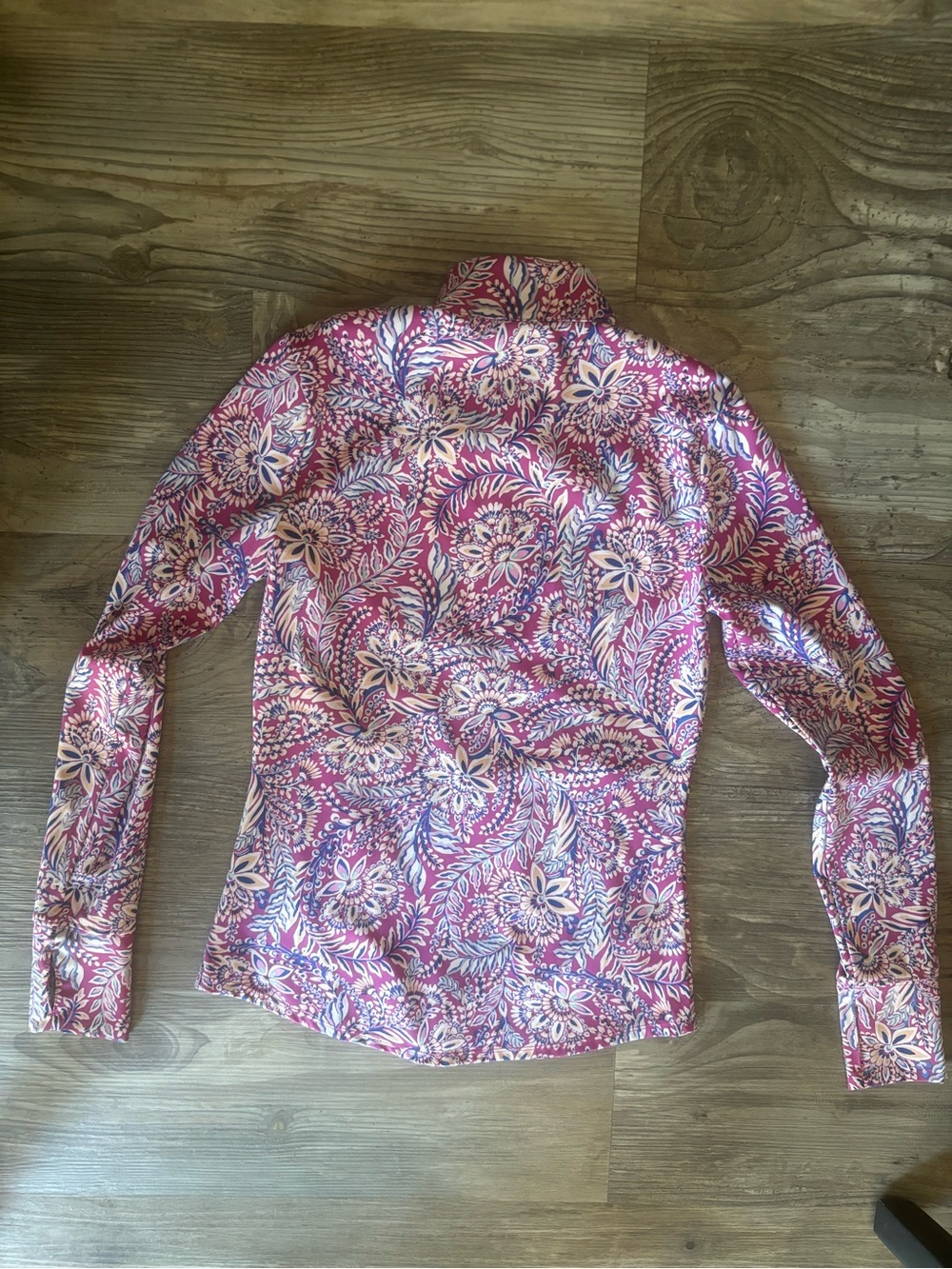 Tommy Bahama L/S  Pink Floral Zip Jacket - Picture 6 of 7